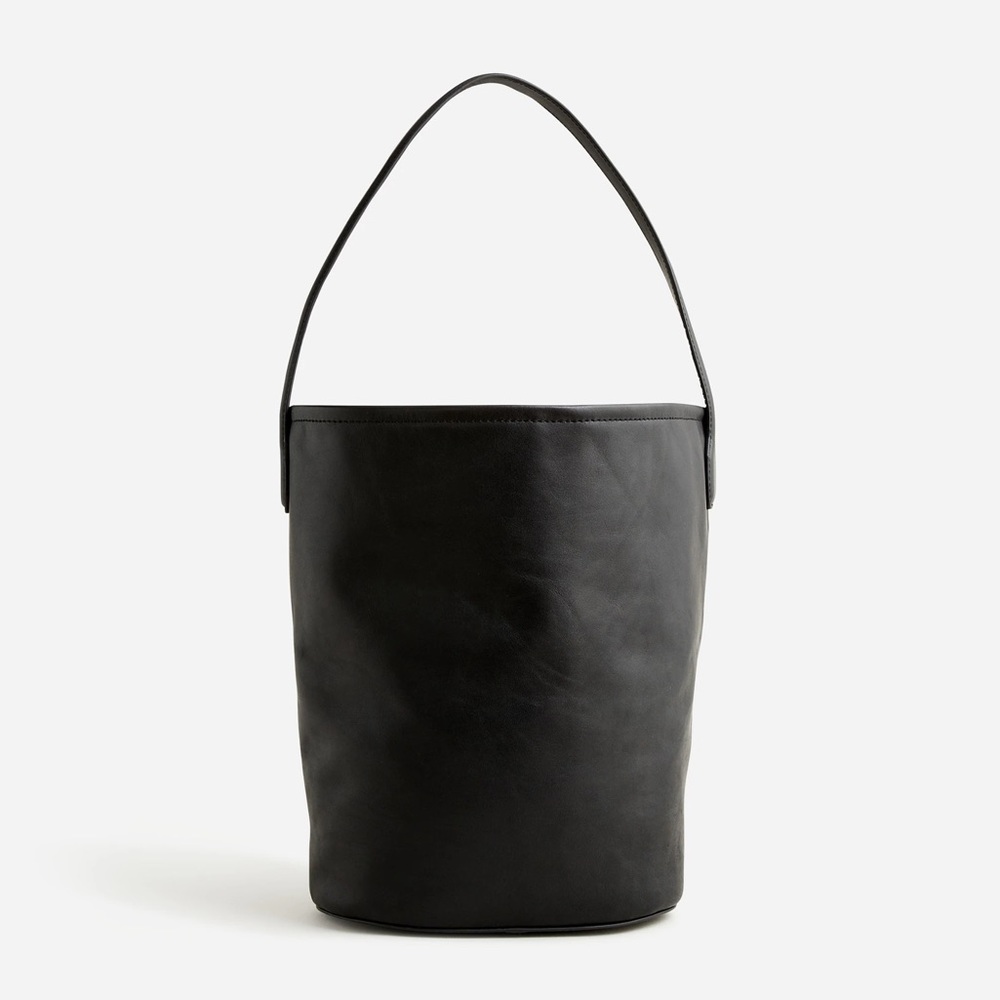 J. Crew Berkeley Bucket Bag in Black Leather